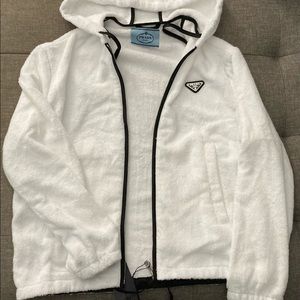 PRADA Summer 2021 Terry Cloth Zip Hoodie Jacket